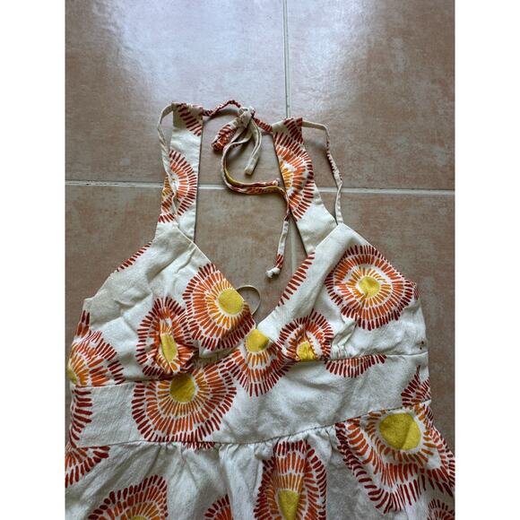 Trina Turk Los Angeles Sun Dress Beige Printed Silk Blend Sleeveless Size 4 - Picture 3 of 8